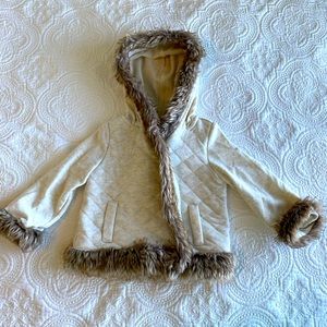 Savannah Faux Fur Trim Coat 12month